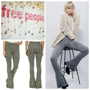 Free People Aster metallic Jacquard Flares Lurex Stretch Sweater Flare pants